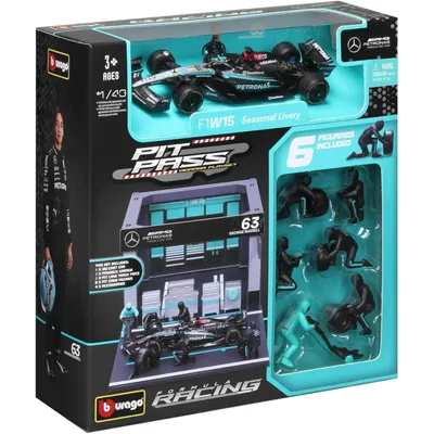 Pit Stop - Mercedes-AMG F1 W16 - #63 George Russell - Playset Diorama - Bburago - 1:43