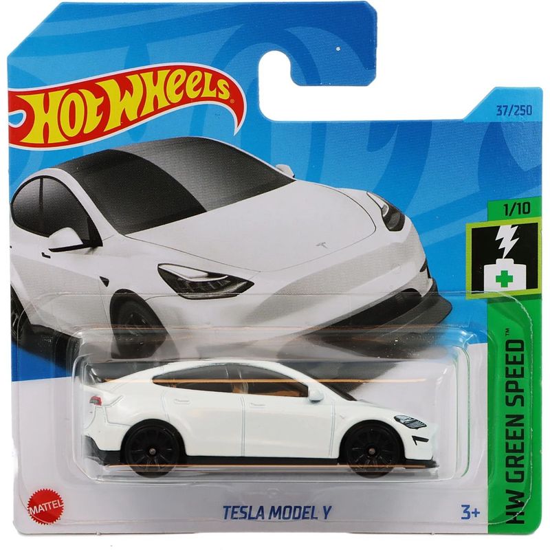 Tesla Model Y - HW Green Speed - Vit - Hot Wheels