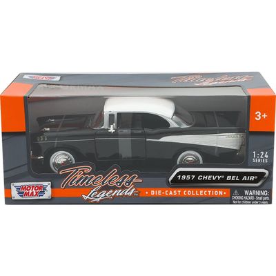 1957 Chevy Bel Air - Svart / Vit - Motormax - 1:24