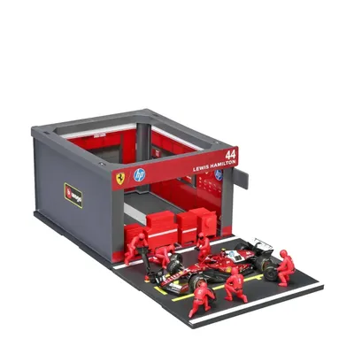 Pit Stop - Ferrari SF-25 - #44 Lewis Hamilton - Playset Diorama - Bburago - 1:43