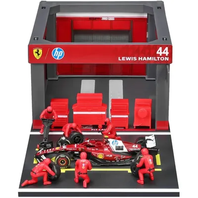 Pit Stop - Ferrari SF-25 - #44 Lewis Hamilton - Playset Diorama - Bburago - 1:43