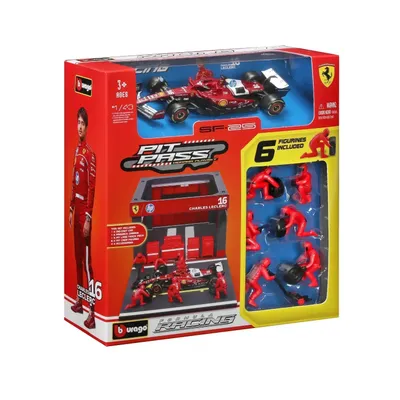 Pit Stop - Ferrari SF-25 - #16 Charles Leclerc - Playset Diorama - Bburago - 1:43