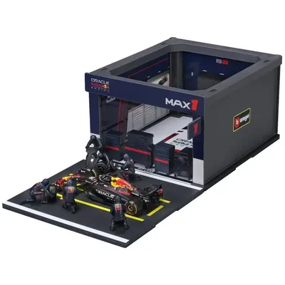 Pit Stop - Red Bull Racing RB21 - #1 Max Verstappen - Playset Diorama - Bburago - 1:43