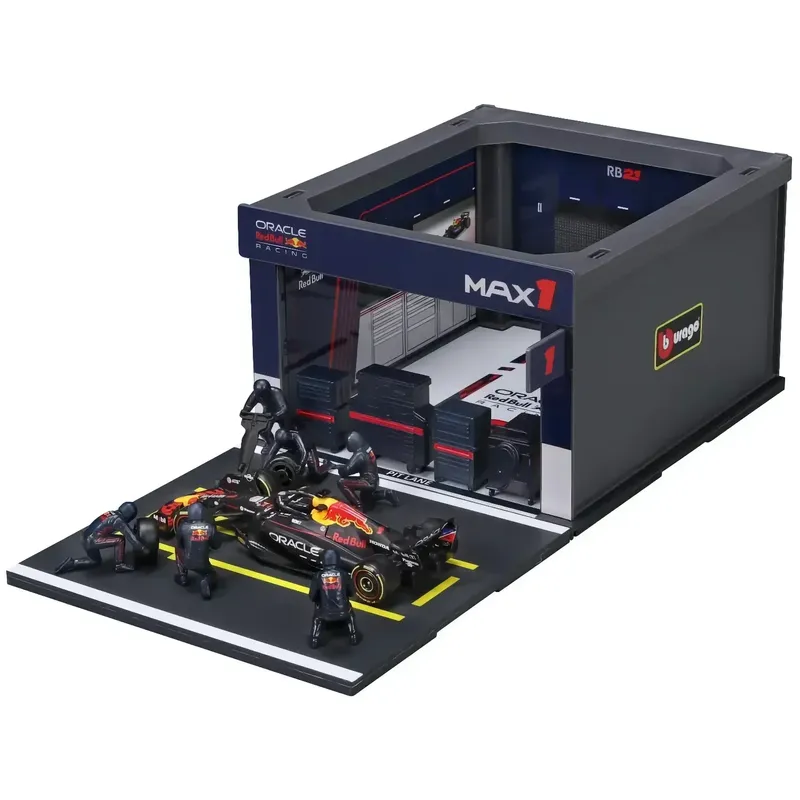 Pit Stop - Red Bull Racing RB21 - #1 Max Verstappen - Playset Diorama - Bburago - 1:43