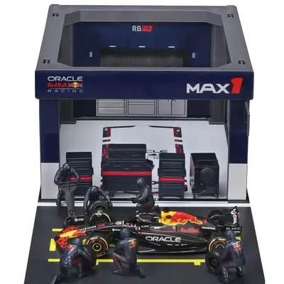 Pit Stop - Red Bull Racing RB21 - #1 Max Verstappen - Playset Diorama - Bburago - 1:43