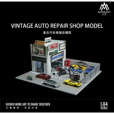 Vintage Auto Repair Shop - LED-belysning - 1:64