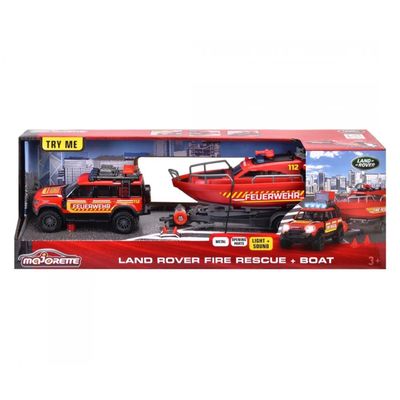 Land Rover Fire Rescue + Boat - Majorette Grand Series