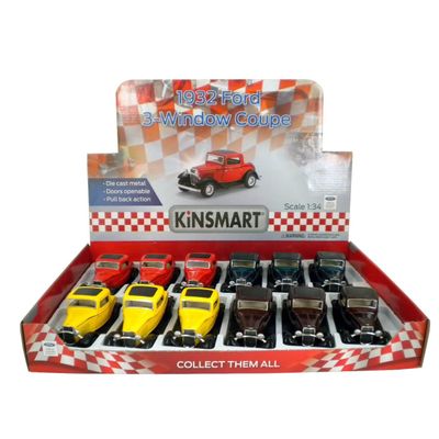 1932 Ford 3-Window Coupe - Kinsmart - 1:34 - Gul