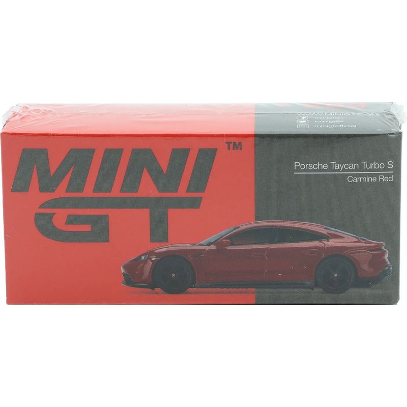 Porsche Taycan Turbo S - Carmine Red - Mini GT - 1:64