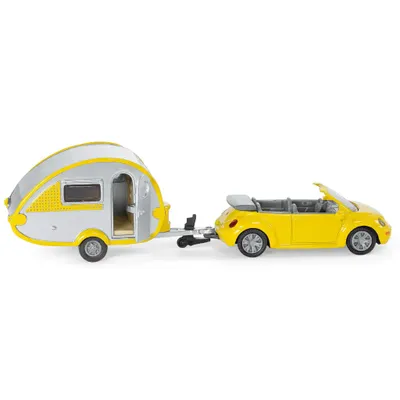 Volkswagen Beetle med Husvagn - 1629 - Siku - 16 cm