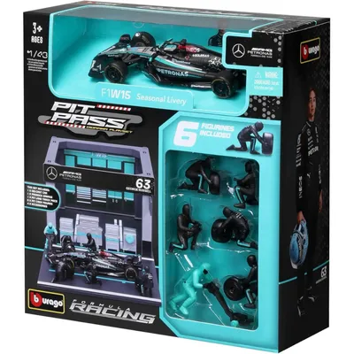 Pit Stop - Mercedes-AMG F1 W16 - #63 George Russell - Playset Diorama - Bburago - 1:43