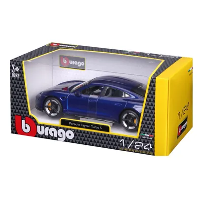Porsche Taycan Turbo S - Blå - Bburago - 1:24