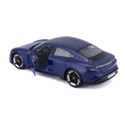 Porsche Taycan Turbo S - Blå - Bburago - 1:24