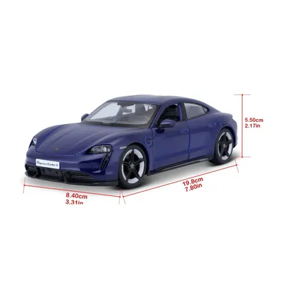 Porsche Taycan Turbo S - Blå - Bburago - 1:24