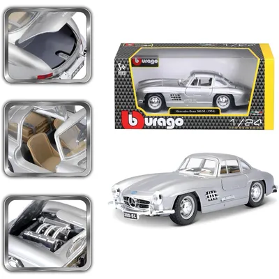 Mercedes-Benz 300 SL - 1954 - Silver - Bburago - 1:24