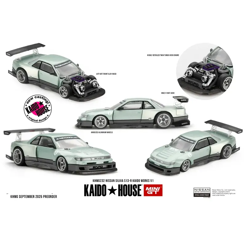 Nissan Silvia S13-R KAIDO WORKS V1 - 232 - Kaido House x Mini GT - 1:64