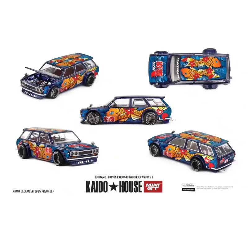 Datsun Kaido 510 Wagon Koi Wagon V1 - Blå - 248 - Mini GT - 1:64