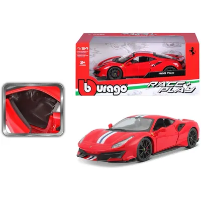 Ferrari 488 Pista - Röd - Bburago - 1:24 - 19 cm