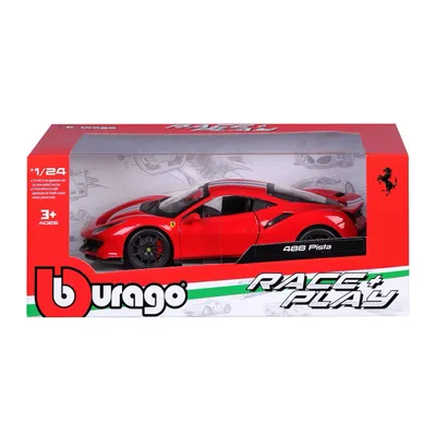 Ferrari 488 Pista - Röd - Bburago - 1:24 - 19 cm
