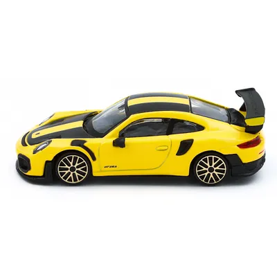 Porsche 911 (997) GT2 RS - Gul / Sort - Bburago - 11 cm