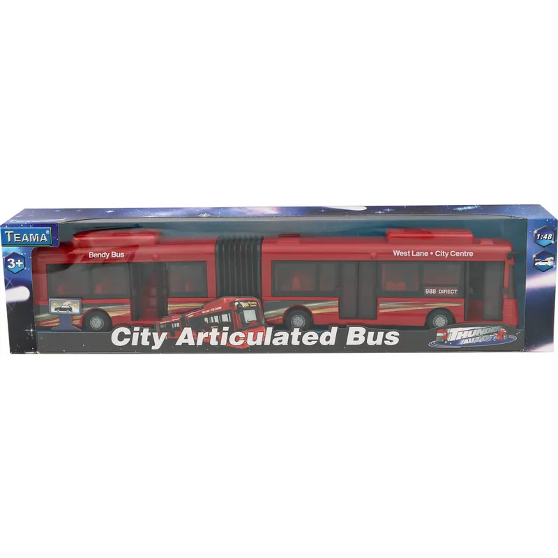 Stadsbuss - City Articulated Bus - Röd - Teama - 38 cm