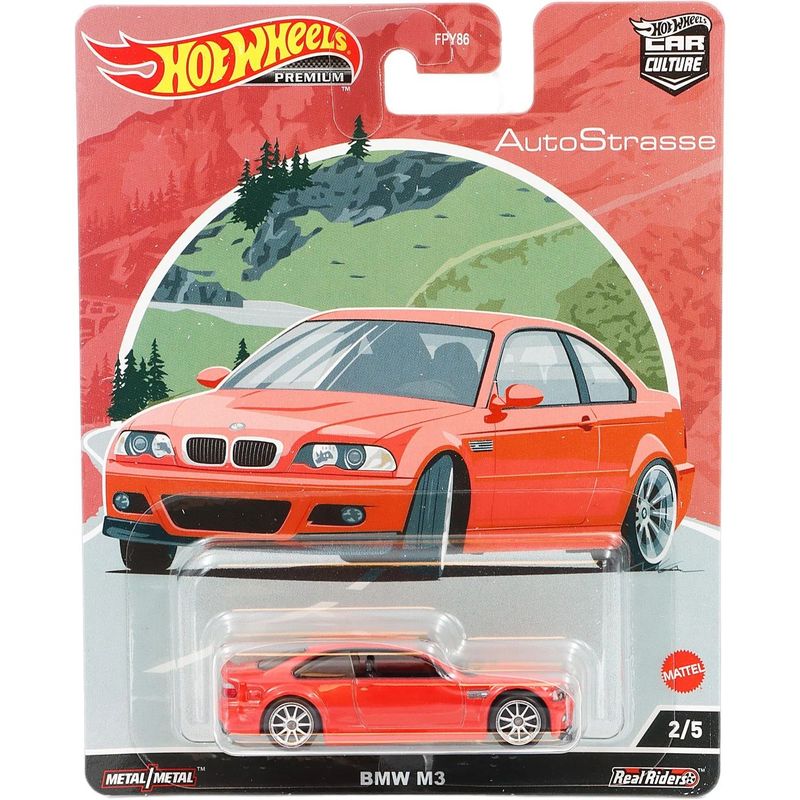 SKADAD FÖRPACKNING - BMW M3 (E46) - Car Culture: AutoStrasse - Röd - Hot Wheels