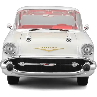 1957 Chevrolet Bel Air Coupe - Vit - Maisto - 1:18