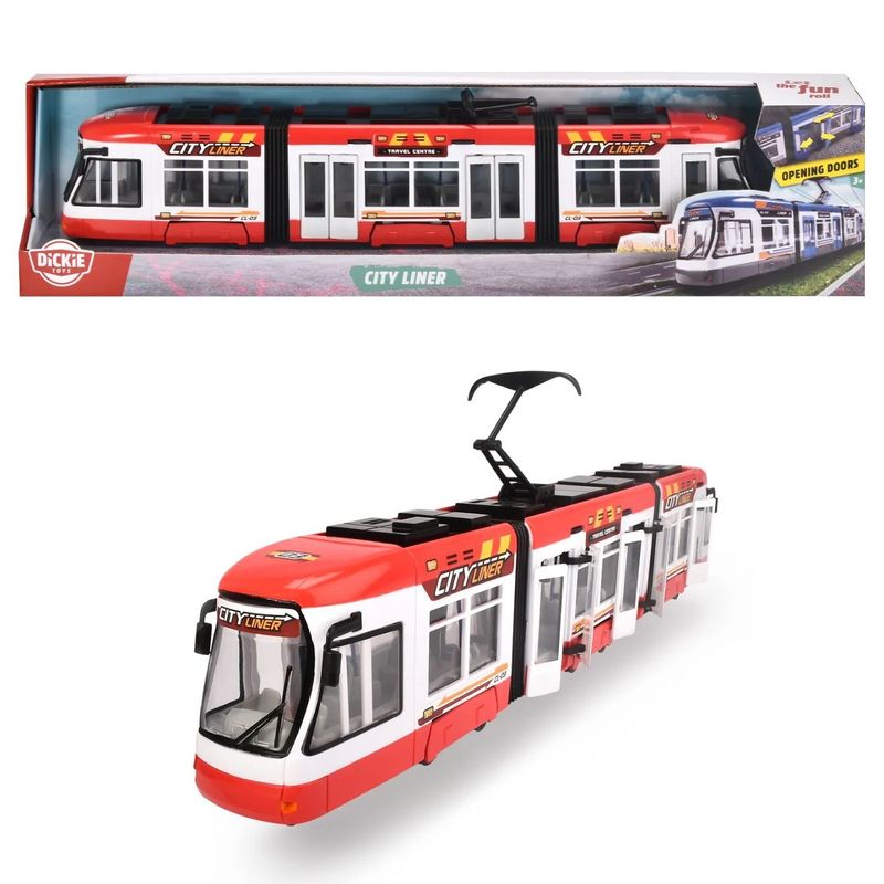 City Liner - Spårvagn - Röd - Dickie Toys
