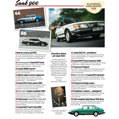 Saab 900 - Klassikers Samlarserie #30 - Tidning