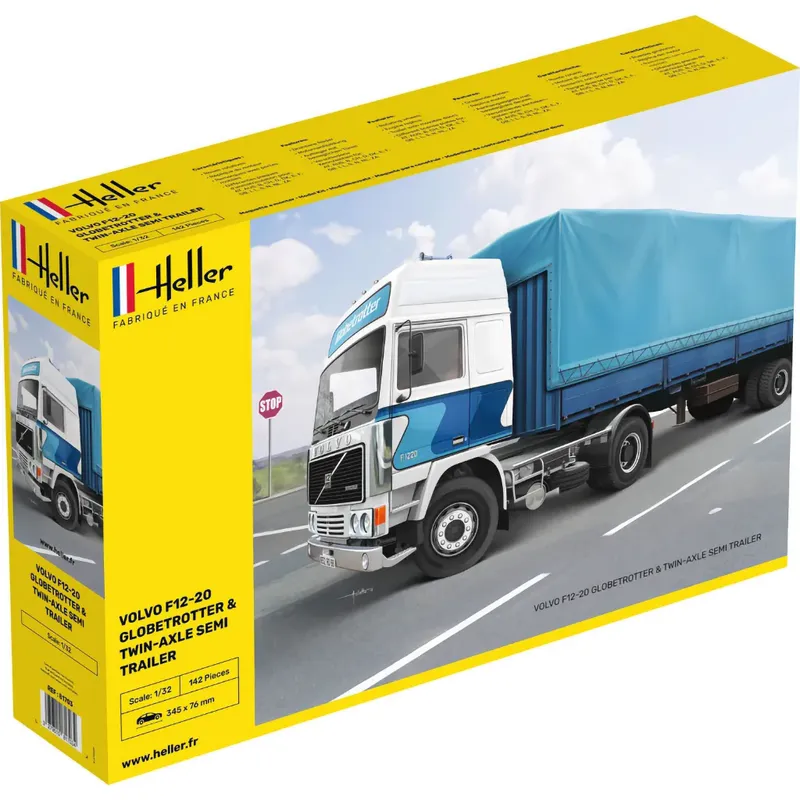 Volvo F12-20 Globetrotter med Trailer - Heller - 1:32