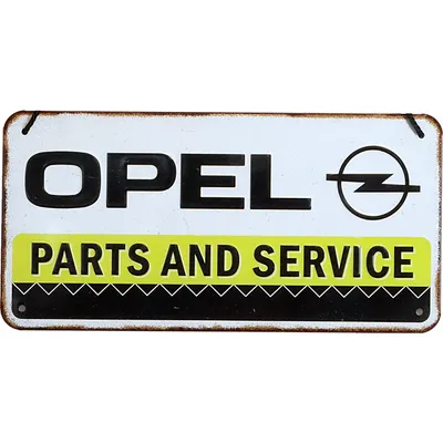 Opel Parts and Service - Plåtskylt - 20 x 10 cm