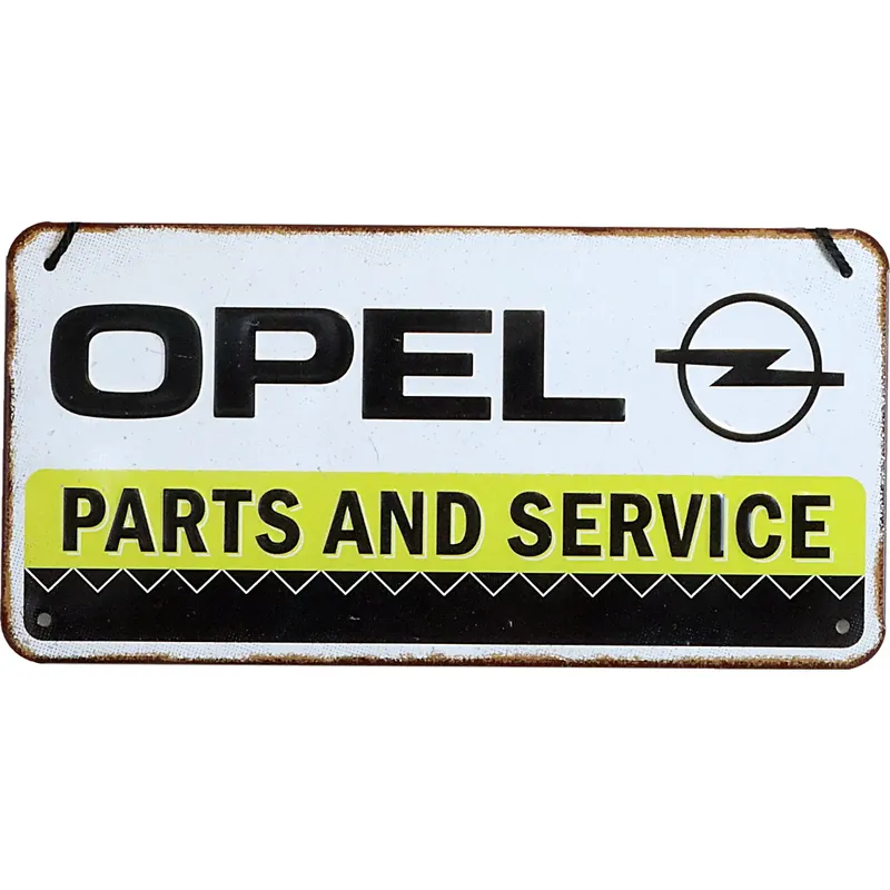 Opel Parts and Service - Plåtskylt - 20 x 10 cm