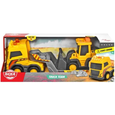 Truck Team - Volvo-lastbil och Trailer med Hjullastare - Dickie Toys