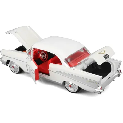 1957 Chevrolet Bel Air Coupe - Vit - Maisto - 1:18
