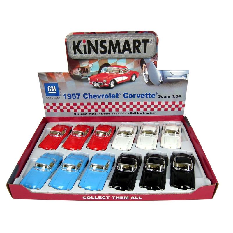 1957 Chevrolet Corvette - Kinsmart - 1:34 - Vit