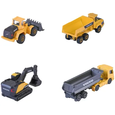 Volvo Construction - 4-pack med leksaksbilar - Majorette