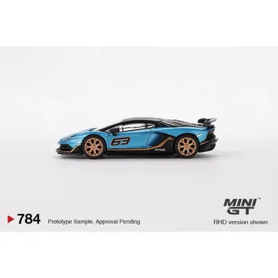 Lamborghini Aventador SVJ 63 - Blu Aegir - 784 - Mini GT