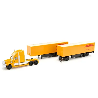 Långtradare DHL - Dragbil med 2 trailers - Siku - 1:87