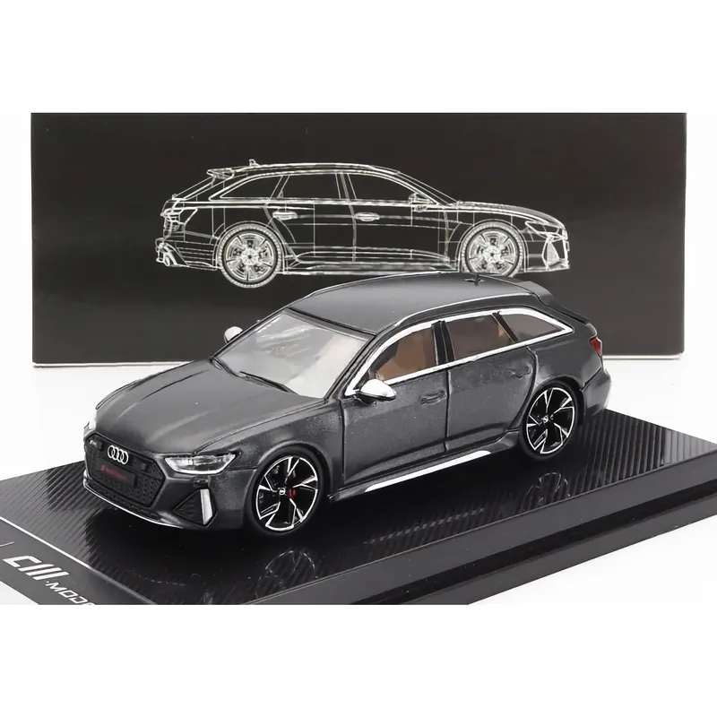 Audi RS 6 Avant (C8) 2021 - Svartgrå - CM-Model - 1:64