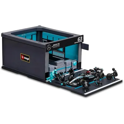 Pit Stop - Mercedes-AMG F1 W16 - #63 George Russell - Playset Diorama - Bburago - 1:43