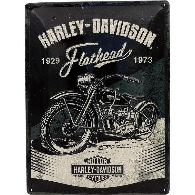 Harley-Davidson Flathead 1929-1973 - Plåtskylt - 30x40 cm