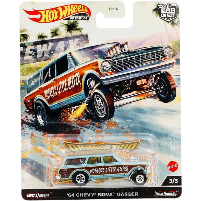 64 Chevy Nova Gasser - Dragstrip Demons - Hot Wheels