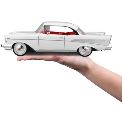 1957 Chevrolet Bel Air Coupe - Vit - Maisto - 1:18