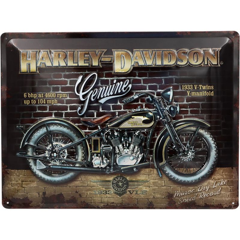 Harley-Davidson - 1933 V-Twin - Plåtskylt - 40x30 cm