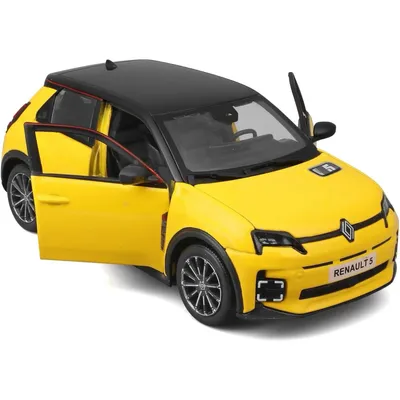 Renault 5 E-Tech - Gul / Svart - Bburago - 1:24