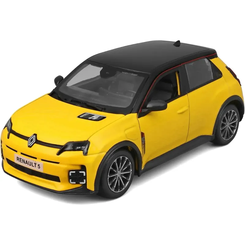 Renault 5 E-Tech - Gul / Svart - Bburago - 1:24