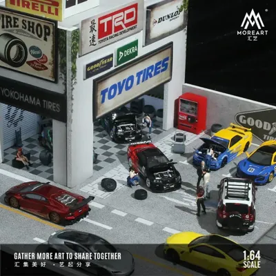 Vintage Auto Repair Shop - LED-belysning - 1:64