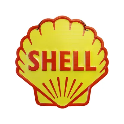 Shell logga - Plåtskylt - 40 x 40 cm