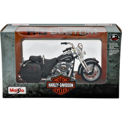 1999 FLSTS Heritage Softail Springer - Svart - Maisto - 1:18