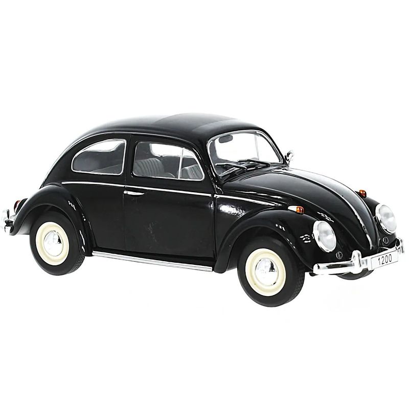 SKADAD FÖRPACKNING - Volkswagen Beetle 1200 Käfer 1960 - Svart - WhiteBox - 1:24